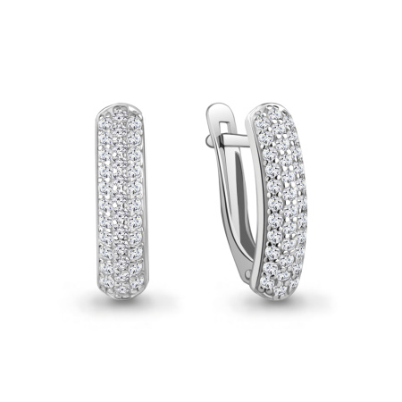 Серьги из серебра с фианитами