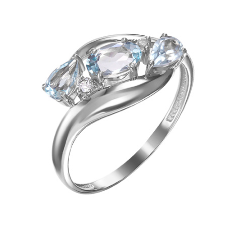 Кольцо из серебра с топазами sky