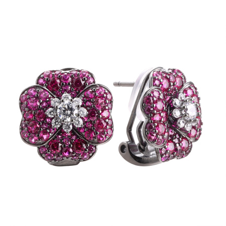 Серебряные серьги «Фиалка»