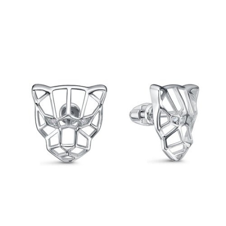 Серьги из серебра с фианитами «Тигр»