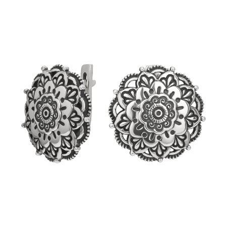 Серьги из серебра «Узоры»