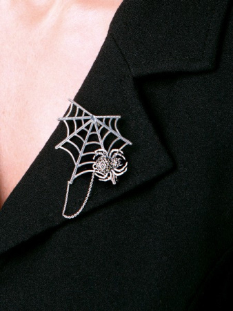 Серебряная брошь Alexandre Vassiliev с марказитами «Паук»