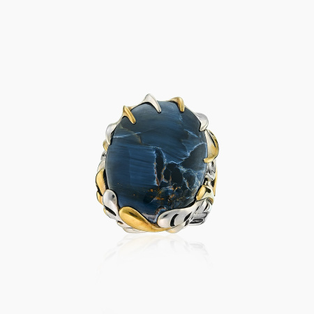 Кольцо из серебра с камнем питерсит