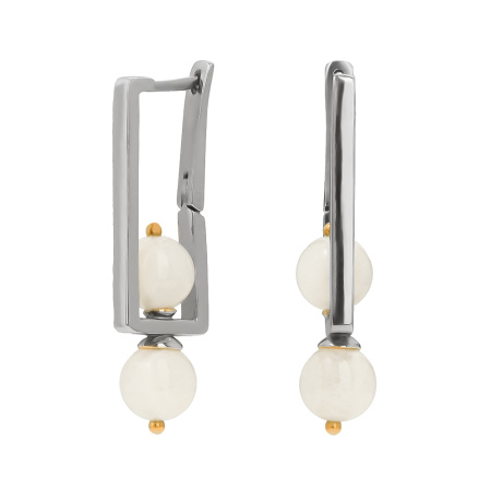 Серьги из серебра с лунным камнем