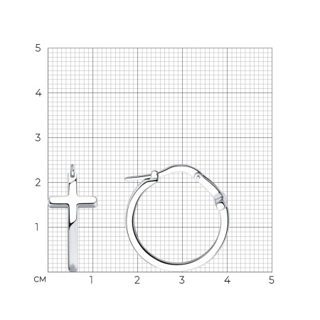 Серьги из серебра «Крест»