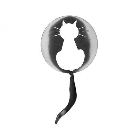 Серебряная брошь «Кот»