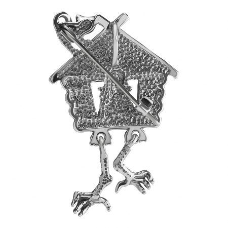 Серебряная брошь-кулон «Бабка-Ежка»