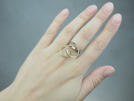 Серебряное кольцо с позолотой