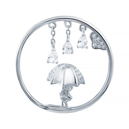 Серебряная подвеска с кубическим цирконием «Дождь»