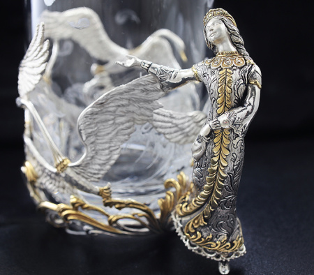 Серебряный подстаканник «Василиса Прекрасная»