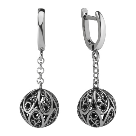 Серебряные серьги «Пасхальный шар»