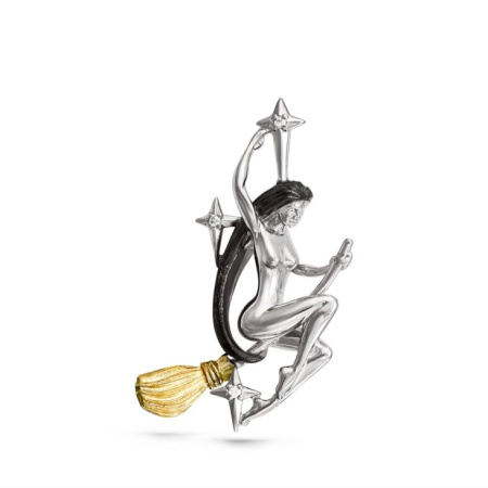 Серебряная подвеска с фианитами и позолотой «Маргарита»