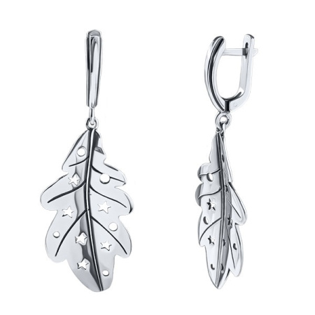 Серебряные серьги «Дубовый лист»