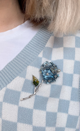 Брошь из серебра «Гортензия»
