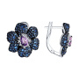 Серьги из серебра с аметистами и фианитами «Цветок»