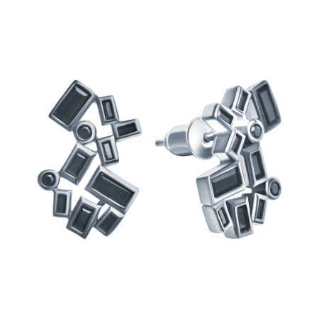 Серебряные серьги со шпинелью «Геометрия»