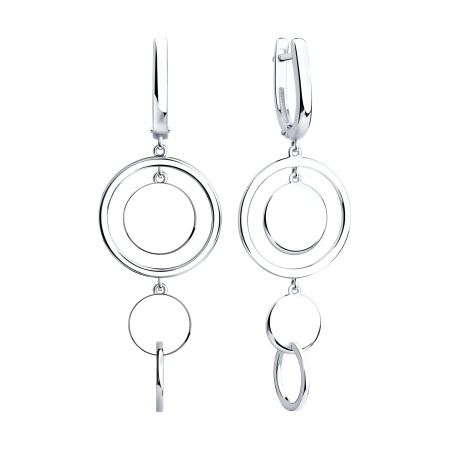 Серьги из серебра «Круги»