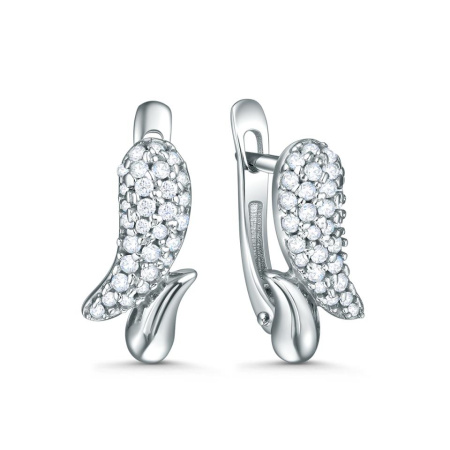 Серьги из серебра с фианитами