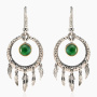 Серебряные серьги «Нефритовый Ловец Снов»