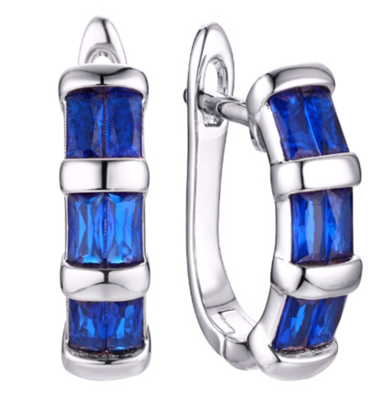 Серебряные серьги со шпинелью