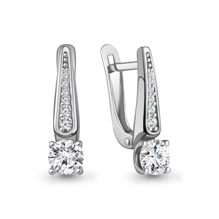 Серебряные серьги с фианитами