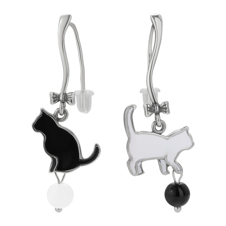 Серьги из серебра «Black&White»