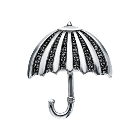 Серебряная брошь «Зонт»