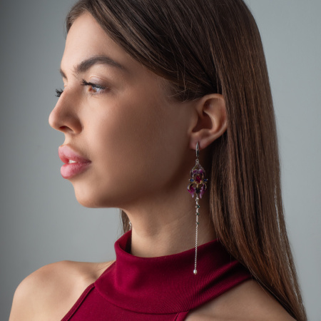 Серьги из серебра «Цветок»