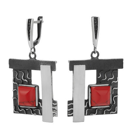 Серьги из серебра с кораллом