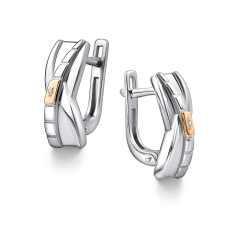 Серьги из серебра с бриллиантами