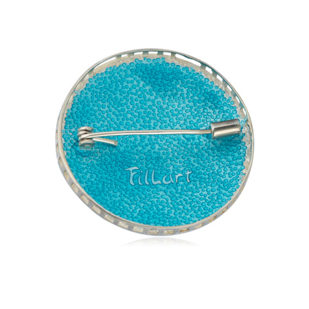 Брошь «Азбука Петербурга», день из серебра с эмалью