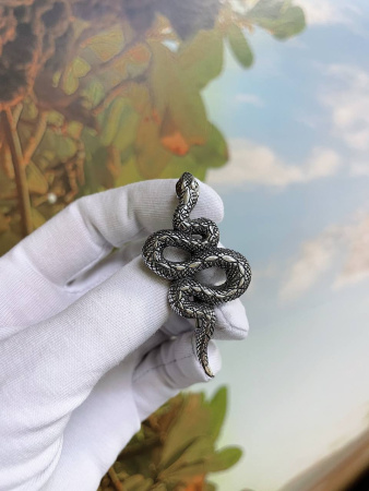 Брошь из серебра «Змея»