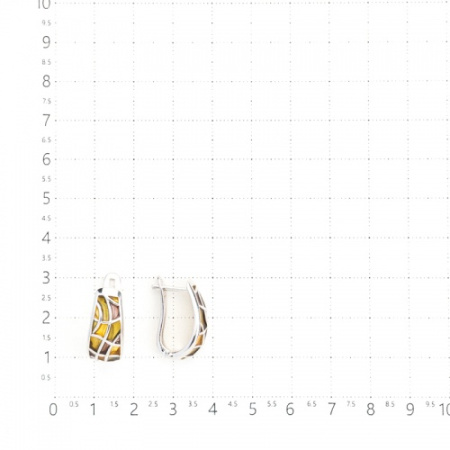 Серебряные серьги в витражной эмалью