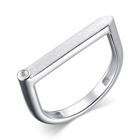 Кольцо из серебра с бриллиантом «Прямоугольник»