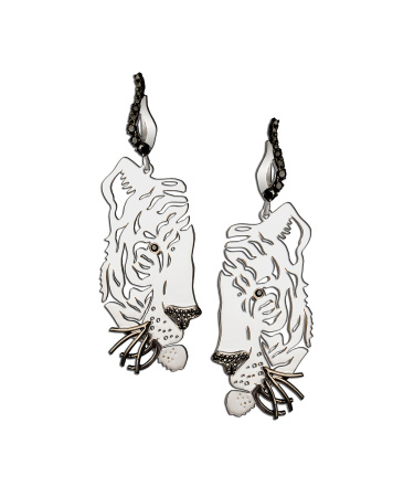 Серебряные серьги «Тигры»