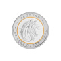 Серебряная монета «Счастливый рубль» на год лошади в позолоте