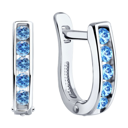 Серьги из серебра с фианитами