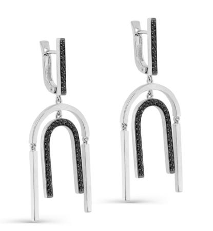 Серьги из серебра с фианитами