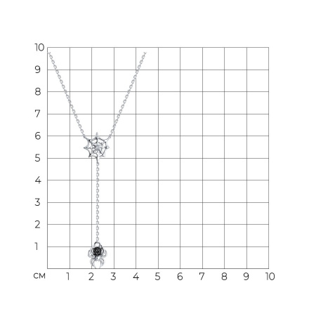 Колье из серебра с фианитами «Паук»