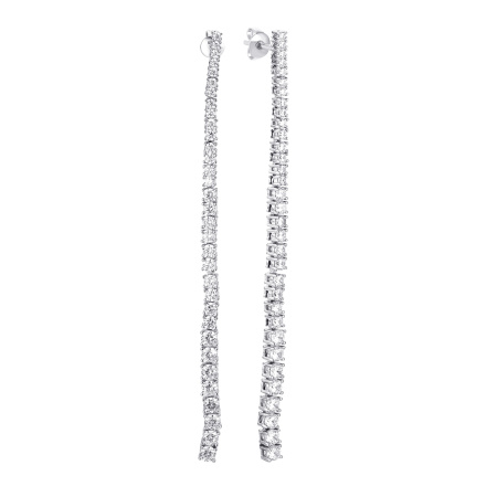 Серьги из серебра с фианитами