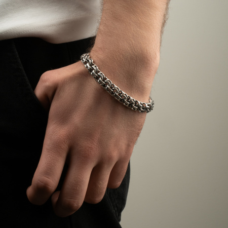 Браслет серебряный «Бисмарк» 1 см