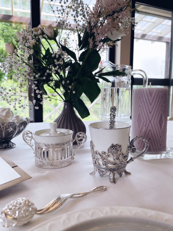 Чашка чайная «Цветочная» с ложкой