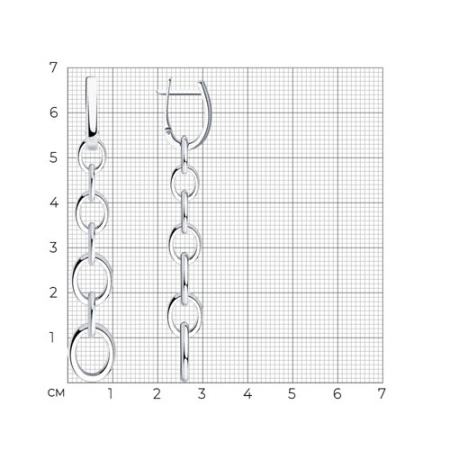 Серьги из серебра «Звенья»