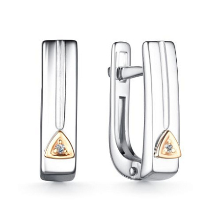 Серьги из серебра с бриллиантами