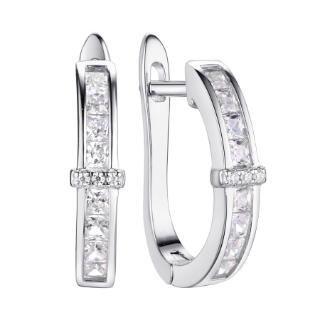 Серебряные серьги с фианитами