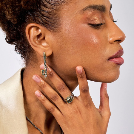 Серебряные серьги «Мятная Грация»