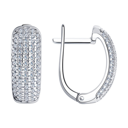 Серьги из серебра с фианитами