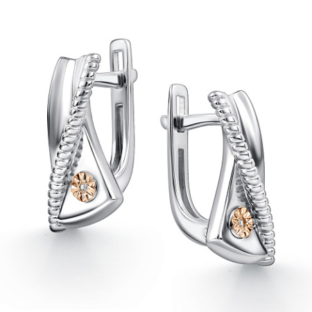 Серьги из серебра с бриллиантами