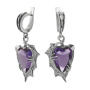 Серебряные серьги с аметистом «Тёмный мистик»