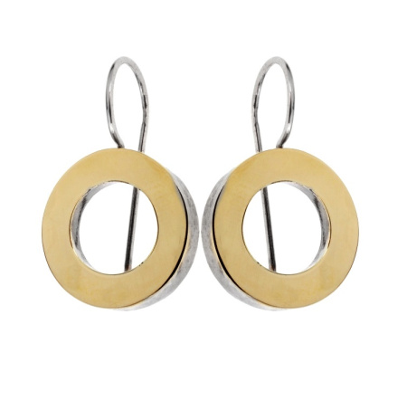 Серебряные серьги с позолотой